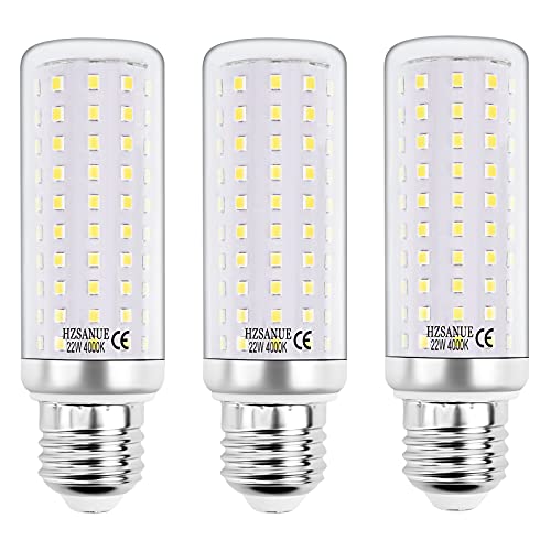 HZSANUE E27 LED Mais Lampen 22W, 4000K Neutralweiß, 2500Lm, Edison Schraube Kerze Leuchtmittel, 180W Glühlampen Äquivalent,Nicht Dimmbar, 3er-Pack HZSANUE E27 LED Mais Lampen 22W, 4000K Neutralweiß, 2500Lm, Edison Schraube Kerze Leuchtmittel, 180W Glühlampen Äquivalent,Nicht Dimmbar, 3er-Pack von HZSANUE