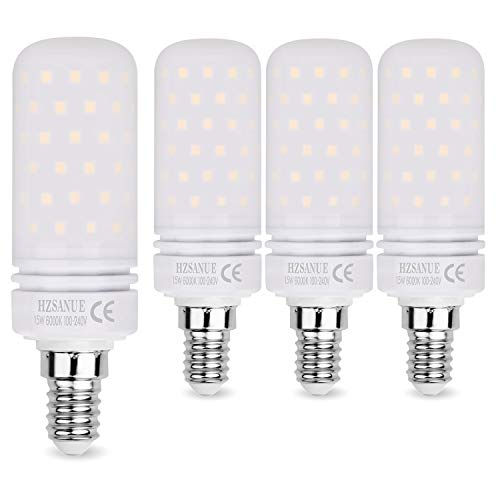 HZSANUE LED Lampen 15W, 120W Glühlampenäquivalent, 1700lm, 6000K Kaltweiß, E14 Kleine Edison Schraube, 4 Stück von HZSANUE