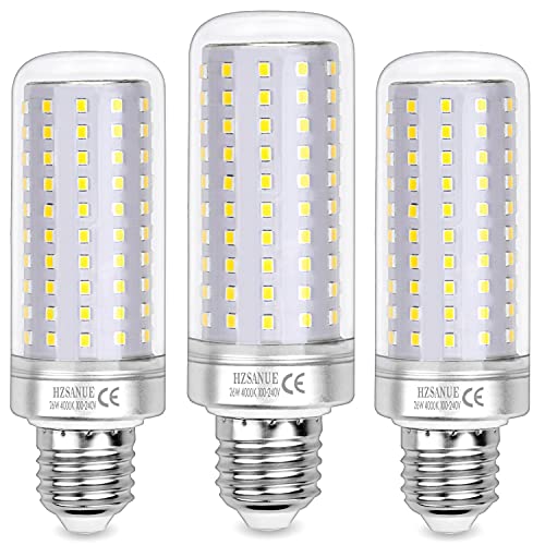 HZSANUE LED Lampen 26W, 200W Glühlampenäquivalent, 3000lm, 4000K Neutralweiß, E27 Edison Schraube, 3 Stück von HZSANUE