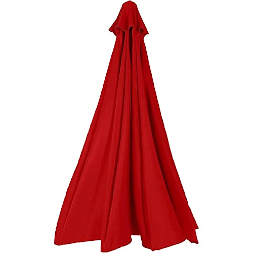 HZSCL 2.7m/8 Arm Ersatz-Sonnenschirmbezug, 3m/8 Arm Gartenschirm Ersatz-Schirmstoff, Polyester Ersatz-Schirmbezug - Waschbar - Abnehmbar (Color : Red, Size : 3m/9.8ft (6ribs)) von HZSCL