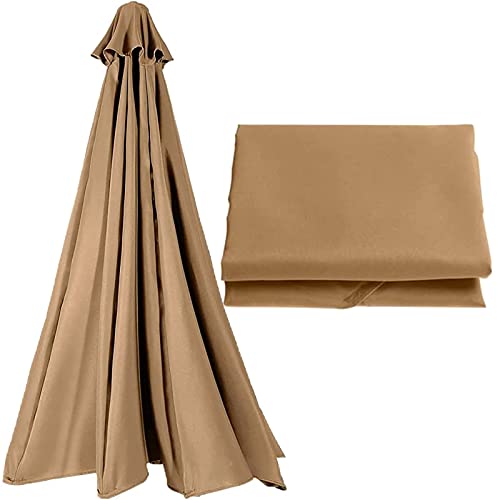 HZSCL Sonnenschirm Bespannung Ersatzbezug, Ersatzdach Für Einen Sonnenschirm, Ersatzbezug Mit 270cm/300cm Durchmesser 6 Streben/8 Streben (Color : Khaki, Size : 2.7m/8.8ft (8ribs)) von HZSCL