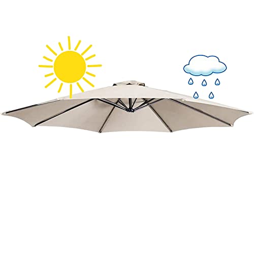 Sonnenschirmbezug Ersatzbezug Sonnenschirm Die Ersatzbespannung Ersatzschirmbespannung Ersatz Für 2.7/3m Schirm 6 Armigen/8 Armigen Sonnenschirm Ersatzbezug ( Color : Beige White , Size : 3m/9.8ft (6r von HZSCL