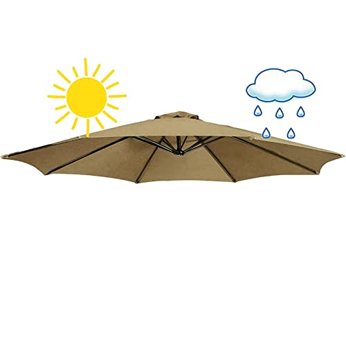 Sonnenschirmbezug Ersatzbezug Sonnenschirm Die Ersatzbespannung Ersatzschirmbespannung Ersatz Für 2.7/3m Schirm 6 Armigen/8 Armigen Sonnenschirm Ersatzbezug ( Color : Khaki , Size : 3m/9.8ft (6ribs) ) von HZSCL
