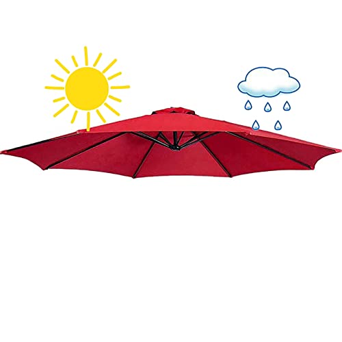 Sonnenschirmbezug Ersatzbezug Sonnenschirm Die Ersatzbespannung Ersatzschirmbespannung Ersatz Für 2.7/3m Schirm 6 Armigen/8 Armigen Sonnenschirm Ersatzbezug ( Color : Red , Size : 3m/9.8ft (6ribs) ) von HZSCL
