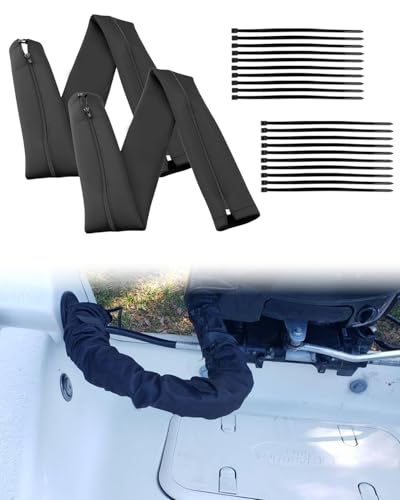 Kabelhülse für Trolling-Motor, 122 cm, Neopren-Abdeckung mit Reißverschluss für Draht- und Schlauchschutz, schwarze Außenbord-Takeling-Organizer-Hülle, 2 Stück Kabelhülse für Trolling-Motor, 122 cm, Neopren-Abdeckung mit Reißverschluss für Draht- und Schlauchschutz, schwarze Außenbord-Takeling-Organizer-Hülle, 2 Stück von HZSIFU