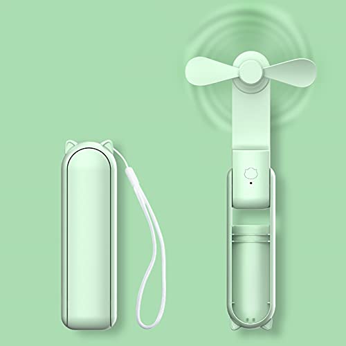 HZSK Handheld Mini Fan, Tragbarer faltbarer Ventilator mit Powerbank, USB Wiederaufladbarer kleiner Taschenventilator,Persönlicher Ventilator mit 3 Geschwindigkeiten für Frauen Outdoor Reisen von HZSK