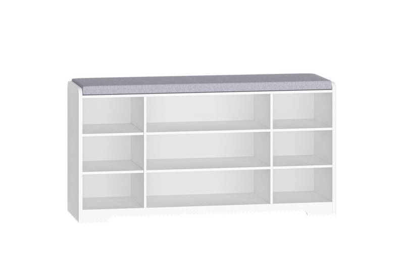 HZUANERI Schuhbank Sitzbank mit Stauraum, Schuhregal mit Sitzfläche, 103 x 30 x 52,7 cm, 9 Fächer, verstellbare Ablagen, Kissen von HZUANERI