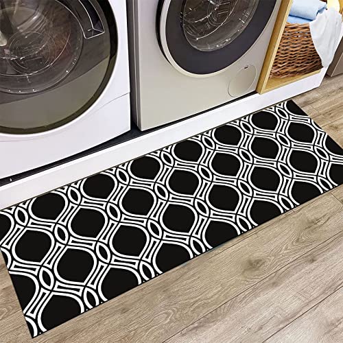 HZVRTN Küchenteppiche Teppich für Waschküche Laundry Room rutschfest Wasser aufnehmen Wäschematten, Bequeme Stehmatte für Waschmaschine und Trockner, Badezimmerteppich (Style D, 43x120cm) von HZVRTN