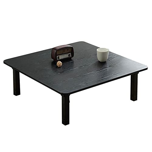 Couchtisch, klappbar, Esstisch, japanischer niedriger quadratischer Tisch, Kang-Tisch, Bodentisch, Kleiner Schreibtisch, für Tatami-Schlafzimmer, Erkerfenster, Teestube, 80 x 80 x 30 cm von HZWJD