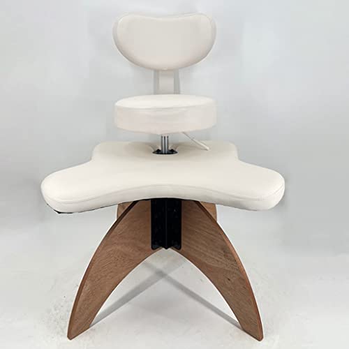 Kniestuhl aus Holz mit Rückenlehne, ergonomischem Sitz, höhenverstellbarem Hocker zur Haltungsverbesserung und Haltungskorrektur, dreieckige Beinstütze (Farbe: graues Holzbein) von HZWJD