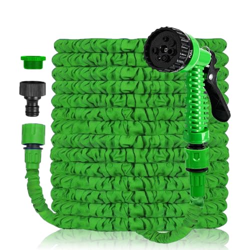 Flexibler Gartenschlauch, erweiterbares Rohr, auslaufsicher, dehnbarer kleiner Wasserschlauch mit 7 verstellbaren Funktionen, Sprühdüse für Autowäsche, Reinigung, Bewässerung, Zuhause, Rasen, Grün von HZYUEKUN