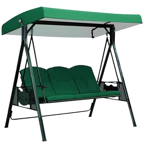 Gartenschaukel-Überdachung, Ersatz-Gartenschaukel-Sitzbezug, strapazierfähiges 600D-Oxford-Gewebe, Gartenschaukelstuhl-Abdeckung, UV-beständig, Terrassen-Hängematten-Abdeckung oben (grün) von HZling