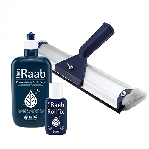 Ha-Ra Fenster-Putz-Set I Fensterwischer 32cm I Konzentrierte Vollpflege 500ml I Rollfix zur perfekten Dosierung I Fenster Reinigungsset I Wischer, Reinigungskonzentrat & leere Rollfix-Flasche von Ha-Ra