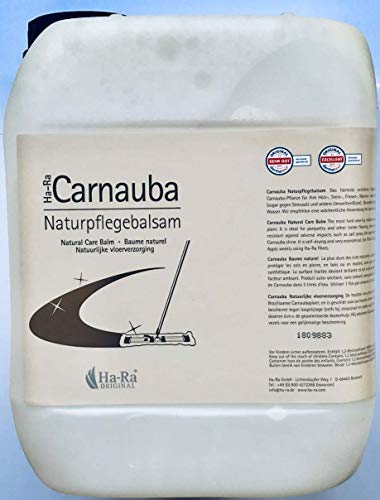 Ha-Ra Carnauba Naturpflegebalsam Kanister 5 Liter I Boden-Versiegelung I Reinigung & Pflege für Holz & Naturstein-Oberflächen I Naturstein- & Holzwachs farblos I Möbel-Wachs von Ha-Ra