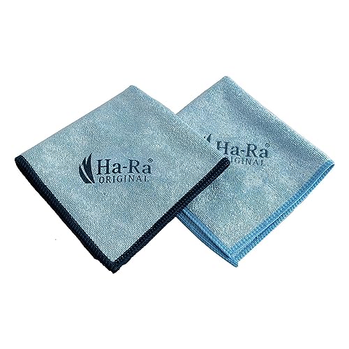Ha-Ra Star-Tuch mini blau 2er Set (Farbe kann variieren) I Mikrofaser Tuch für Oberflächen-Reinigung I Putztücher mit Saum in 25 x 25 cm I Hochleistungs-Mikrofaser I hohe Reinigungskraft von Ha-Ra