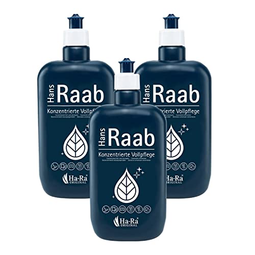 Hans Raab Konzentrierte Vollpflege Original 500 ml I Universalreiniger für Haushalt, Garten und Auto I Sparsam, vielseitig, umwelt- & hautfreundlich (500 ml (3er Pack)) von Ha-Ra
