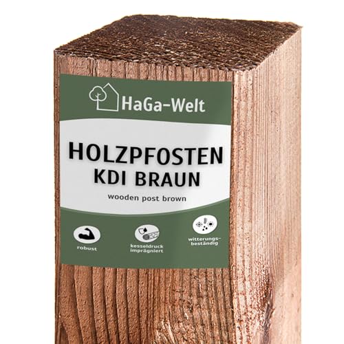HaGa Holzpfosten 7x7cm | 100cm Höhe | 10 Stück - für Zaunbau - Kiefernholz Kesseldruckimprägniert - Ideal als Gartenzaun oder Hundezaun von HaGa
