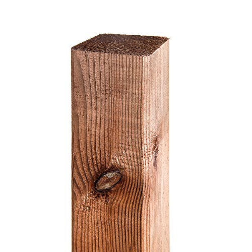 HaGa® Holzpfosten 5 Stk.Größe 180 cm x 7 cm x 7 cm robuste Kieferholz in Braun Kesseldruck imprägniert für Langlebigkeit - Gehobelt & gefasst | Kantholz | Zaunpfosten von HaGa