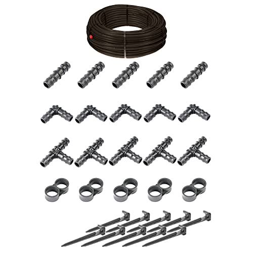 HaGa® Bewässerungsset - Tropfschlauch 16mm in 25m Länge mit Druckkompensierung inkl. Zubehör - Perlschlauch Gartenbewässerung von HaGa