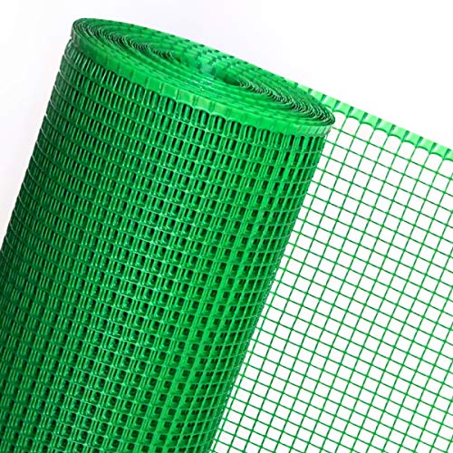 HaGa® Geflügelzaun 1,2m Höhe 15mm Kunststoffzaun Zaun grün (Meterware) - pflanzenverträglich - verrottungsfest - UV-Schutz von HaGa