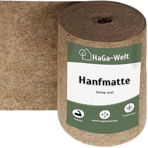 HaGa® Hanfmatte 500 g/m² in 0,65m x 10m | Nachhaltige Unkrautbarriere, Frostschutz & Schalldämmung für Garten & Zuhause von HaGa