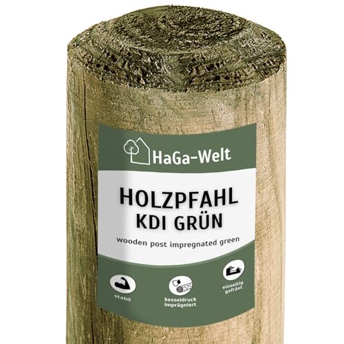 HaGa Holzpfahl - 5cmØ | 150cm Höhe | 5 STK. - Rundholz Pfahl aus Kiefer für Zaun - Weidezaunpfähle - Zaunelemente für Holzzaun, Hundezaun, Weidezaun, Gartenzaun von HaGa