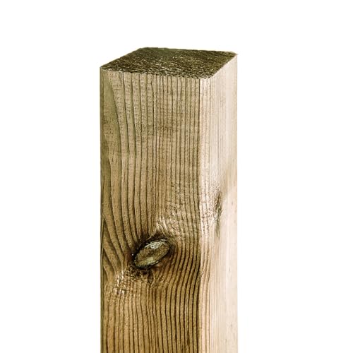 HaGa® Holzpfosten 1 Stk. 7x7cm in 150cm Höhe - Robuster Kiefernholzpfosten, grüne Kesseldruckimprägnierung, Wetterfest, für Zaunbau & Gartenprojekte von HaGa