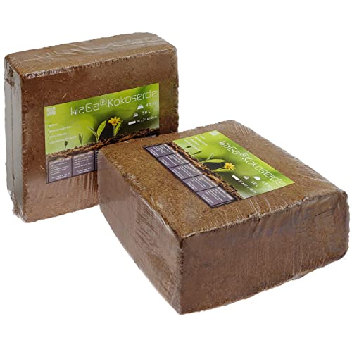 HaGa® Kokoserde 2 x 4,5 KG - 116 Liter Humuserde gepresste Blumenerde - reines Naturprodukt von HaGa