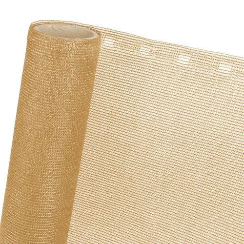 HaGa® Zaunblende 0,9m x 10m - 85% Schattierwirkung in beige - effektiver Sichtschutz für Zaun und Terrasse - Sonnenschutzgewebe Tennisblende Windschutz - Sonnenschutz von HaGa