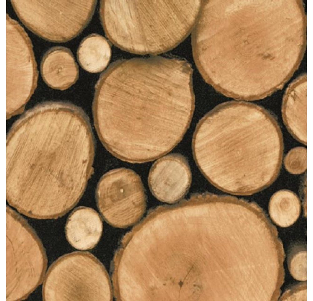 HaGa Dekorationsfolie Klebefolie Logs in 45cm Breite (Meterware) von HaGa