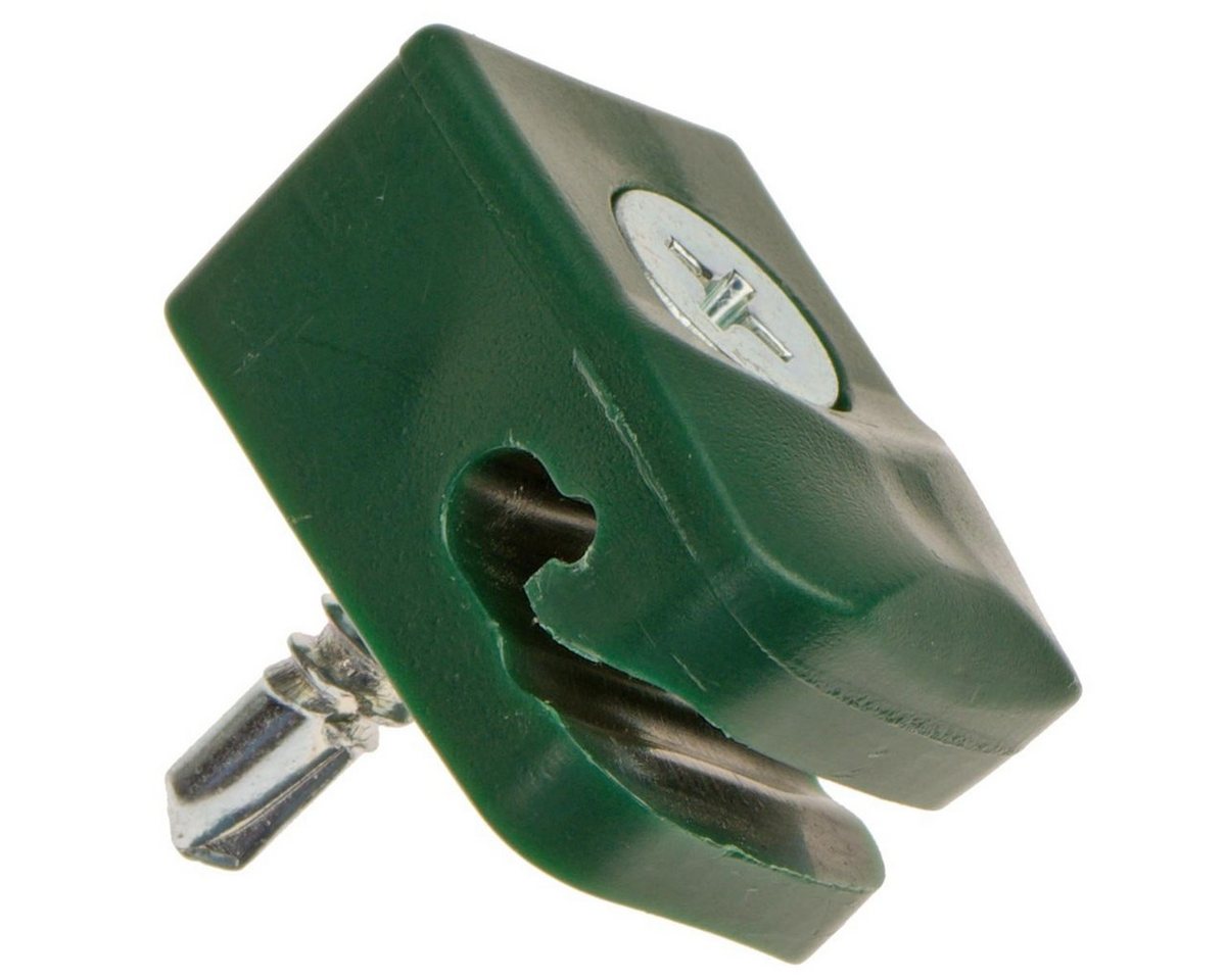 HaGa Drahtspanner 50 Stück Drahthalter mit Schraube Spanndrahthalter 16mm x 26mm in grün, 50-tlg. von HaGa