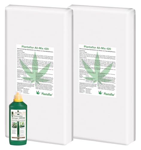 Plantaflor Cannabis Erde 2 x 50L plus HaGaFe Cannabis Flüssigdünger 1 x 1L von HaGaFe