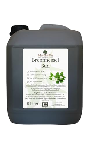 HaGaFe BIO Brennnessel Sud 5 Liter Brennnesseljauche Brennnesseldünger klare Jauche (5 Liter) von HaGaFe