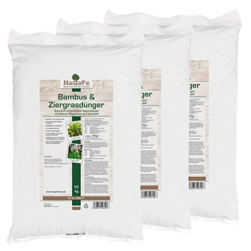 HaGaFe Bambusdünger & Ziergrasdünger Spezialdünger Dünger mit Silizium Magnesium Stickstoff (30 kg (3 x 10 kg)) von HaGaFe