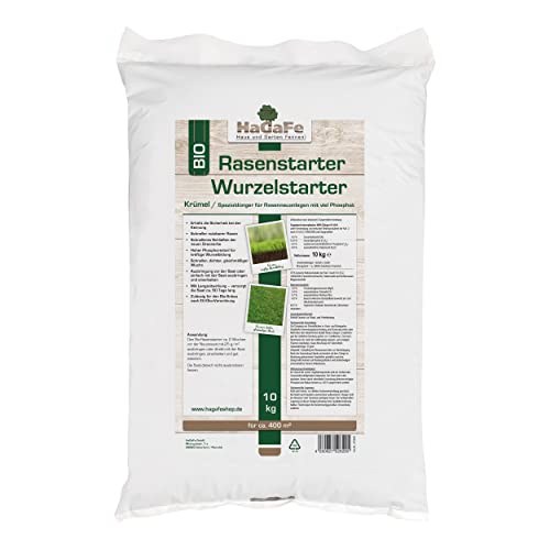 HaGaFe Bio TURBO Rasenstarter Wurzelstarter Rasendünger mit viel Phosphat, 10kg (1x10kg) von HaGaFe