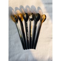 Set 0F 6 Horn Löffel Kaviar Eierlöffel Set 0F 6 Horn Löffel Kaviar Eierlöffel von HaHornCraft