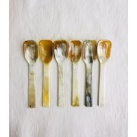 Set 0F 6 Horn Löffel Kaviar Eierlöffel von HaHornCraft