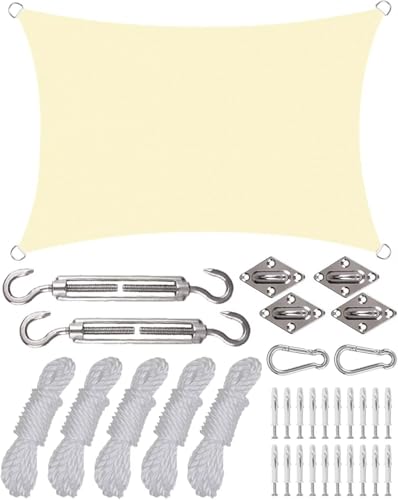 Sonnensegel Terrasse Rechteckig 1.7x1.7mschattierungsnetz, Robust Und Langlebig with Mounting Kit FüR DraußEn, Garten, Terrasse, Hof von HaSaiBaby