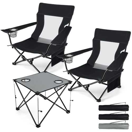 HaSteeL 2 faltbare Strandstühle mit Tisch - Schwarz HaSteeL 2 faltbare Strandstühle mit Tisch - Schwarz von HaSteeL
