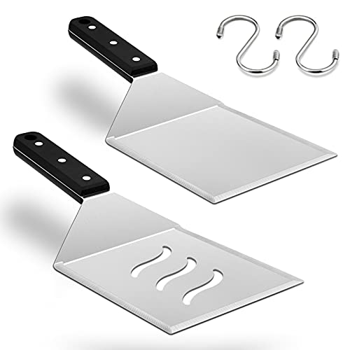 HaSteeL Metall-Spatel-Set, robuster Edelstahl, große Grillspachtel, Werkzeuge, Hamburgerwender, Pfannkuchen-Flipper mit ABS-Griff für Teppanyaki, flache Oberseite, Grillen, spülmaschinenfest, 2 Haken HaSteeL Metall-Spatel-Set, robuster Edelstahl, große Grillspachtel, Werkzeuge, Hamburgerwender, Pfannkuchen-Flipper mit ABS-Griff für Teppanyaki, flache Oberseite, Grillen, spülmaschinenfest, 2 Haken von HaSteeL