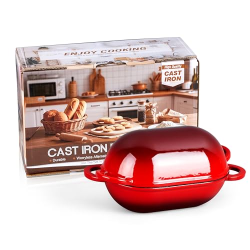 HaSteeL Schmortopf aus Gusseisen, Emaille, Rot, 2,8 l von HaSteeL