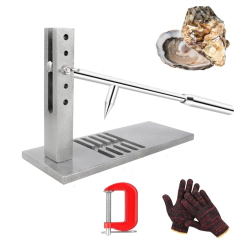 HaTur Oyster Shucker Profi Austernöffner Set Oyster Shucker-Maschine mit 2 Austernmesser und Handschuh Meeresfrüchte Werkzeug für das Hotel Buffets und Häuser von HaTur