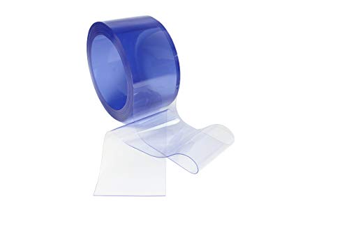 PVC Streifen - komplette Rolle, transparent, 25m 300x3mm in blau Transparenz für einen Streifenvorhang, Lamellenvorhang, Industrievorhang von HaVePro GmbH