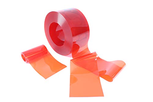 PVC Streifen Meterware 200 x 2mm Rot transparent - Zugeschnitten auf Ihren Bedarf - Für einen Streifenvorhang, Lamellenvorhang, Stallvorhang von HaVePro PVC