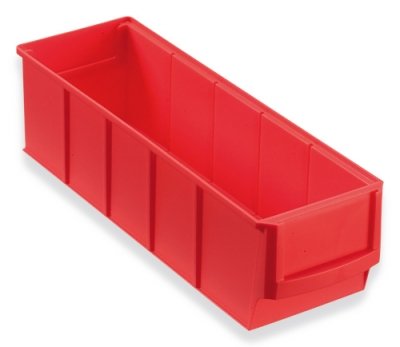 12 Industrieboxen Regalboxen Stapelboxen Lagerboxen rot 300x91x81 mm von HaW