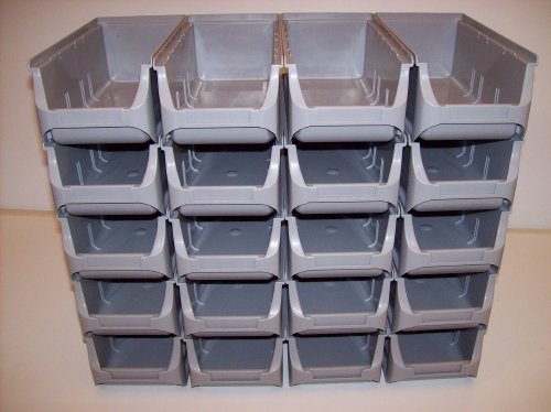 20 Stapelboxen, Lagerboxen, Sichtboxen, Gr. 2L grau 102(B)x215(L)x75(H)mm ProfiPlus von HaW