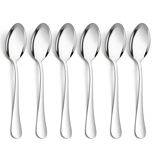 HaWare Esslöffel, Edelstahl Löffel 6er Set, 20,5cm Suppenlöffel Tafellöffel, Elegantes & Modernes Menülöffel Besteck Set für Zuhause/Restaurant/Party, Hochglanzpoliert & Spülmaschinenfest von HaWare