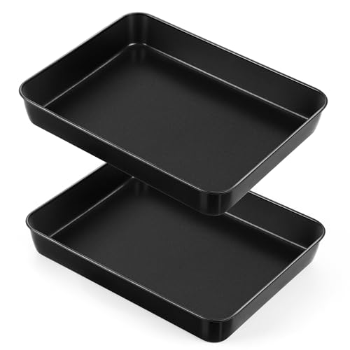 HaWare Antihaft Backblech 2er Set, Edelstahl Kleines Auflaufform Tiefes Ofenblech, Rechteckiges Kuchenform Backform für Brownies Lasagne, 26,5 x 20,6 x 5 cm, Rostfrei & Schwerlast, Leicht zu Reinigen HaWare Antihaft Backblech 2er Set, Edelstahl Kleines Auflaufform Tiefes Ofenblech, Rechteckiges Kuchenform Backform für Brownies Lasagne, 26,5 x 20,6 x 5 cm, Rostfrei & Schwerlast, Leicht zu Reinigen von HaWare