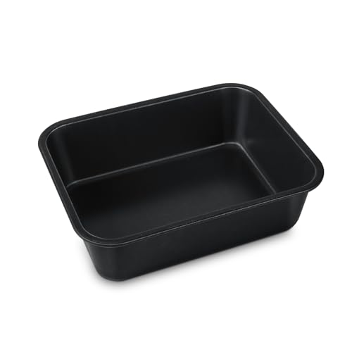 HaWare Backform, tief, antihaftbeschichtet, Edelstahl, rechteckig, ideal zum Backen von Lasagne, Brownie, Fleisch, Brot, 27 x 21 x 8 cm, gesund und ungiftig, rostbeständig, schwarz von HaWare