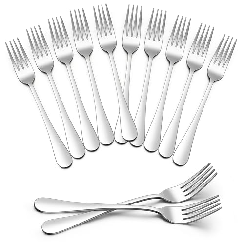 Gabeln 12 Stück, HaWare Edelstahl Tafelgabeln Menügabeln Set, 20 cm Elegante & Zeitlose Große Essgabeln für Zuhause Restaurant Hotel, Hochglanzpoliert & Glatte Kanten, Spülmaschinenfest - Runder Griff von HaWare